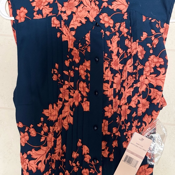 Nanette Lepore Navy and Coral Floral Dress NWT - Picture 5 of 8